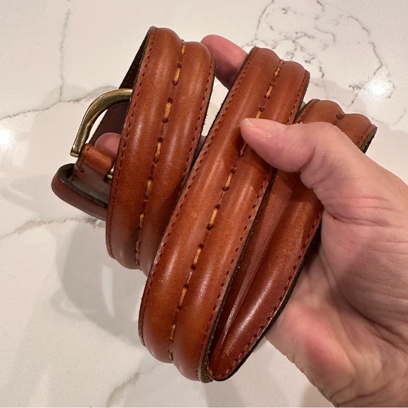 Unbranded Mens Cognac Brown Genuine Leather Handmade Belt Size 36 Made In Turkey - Picture 10 of 10